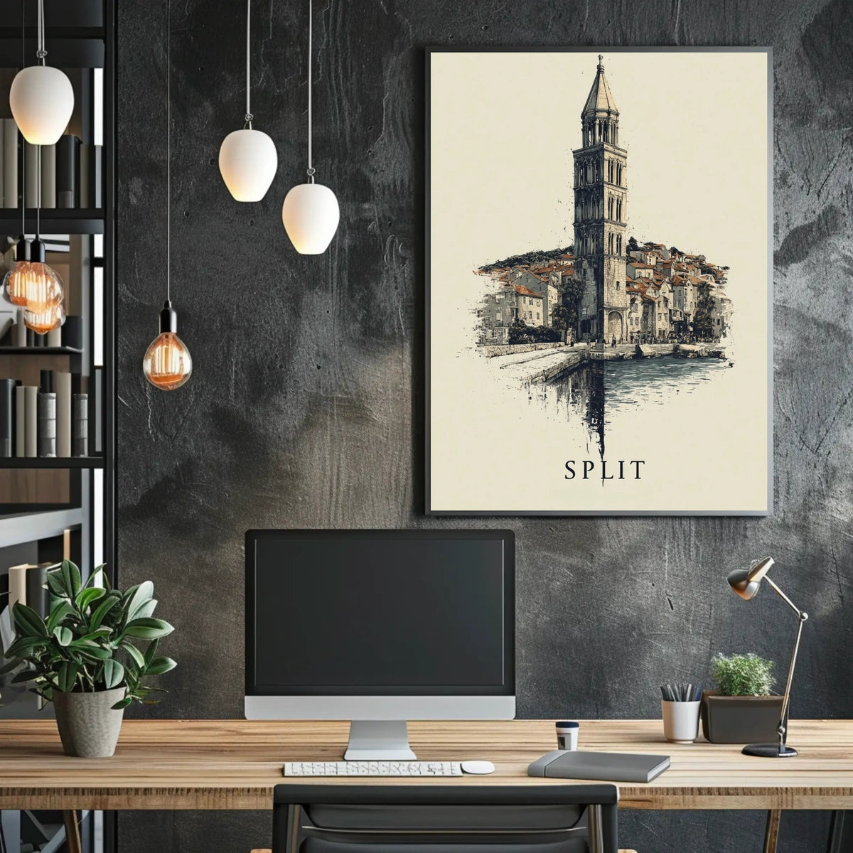 Split Architectural Reflection Poster