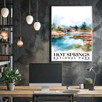 Hot Springs Watercolor Wall Art Poster