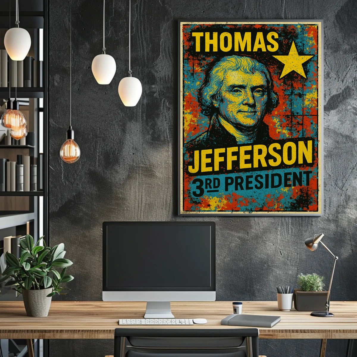 Thomas Jefferson 3rd President of the United States Graffiti Pop Art Poster