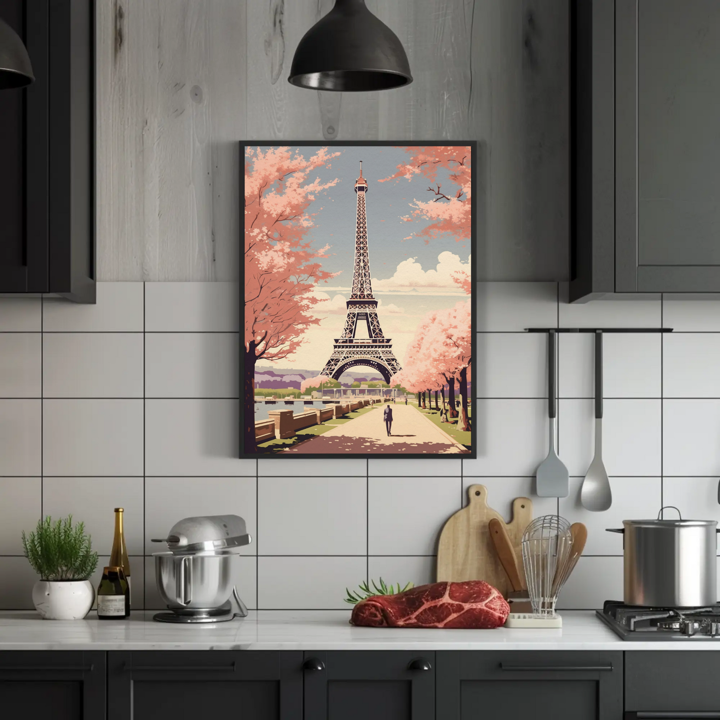 Paris – Eiffel Tower and Cherry Blossoms