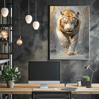 Majestic White Tiger Artistic Animal Poster