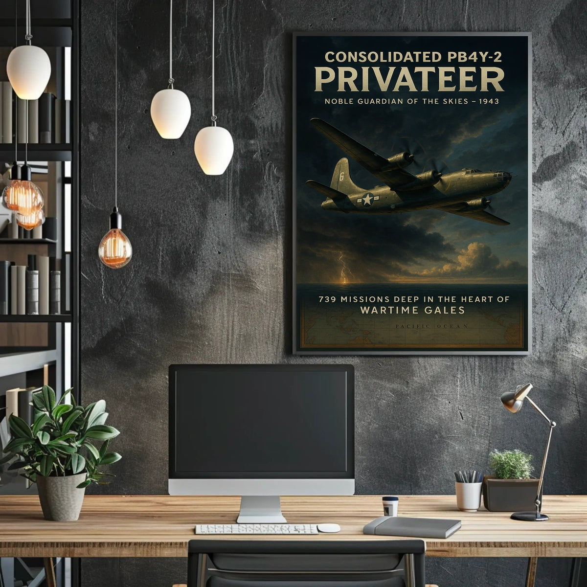 Consolidated PB4Y-2 Privateer WWII Aviation Poster
