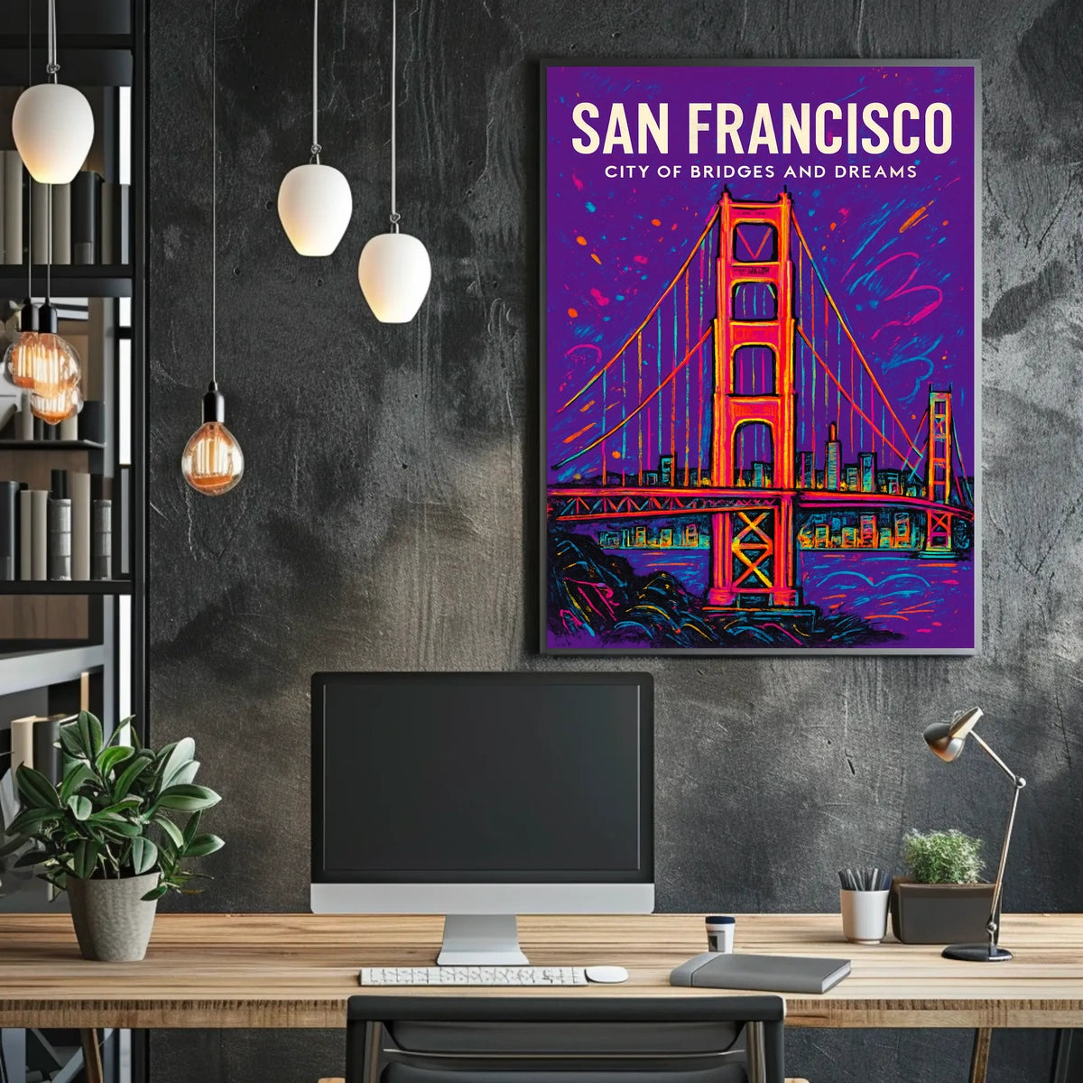 San Francisco City of Bridges and Dreams Poster