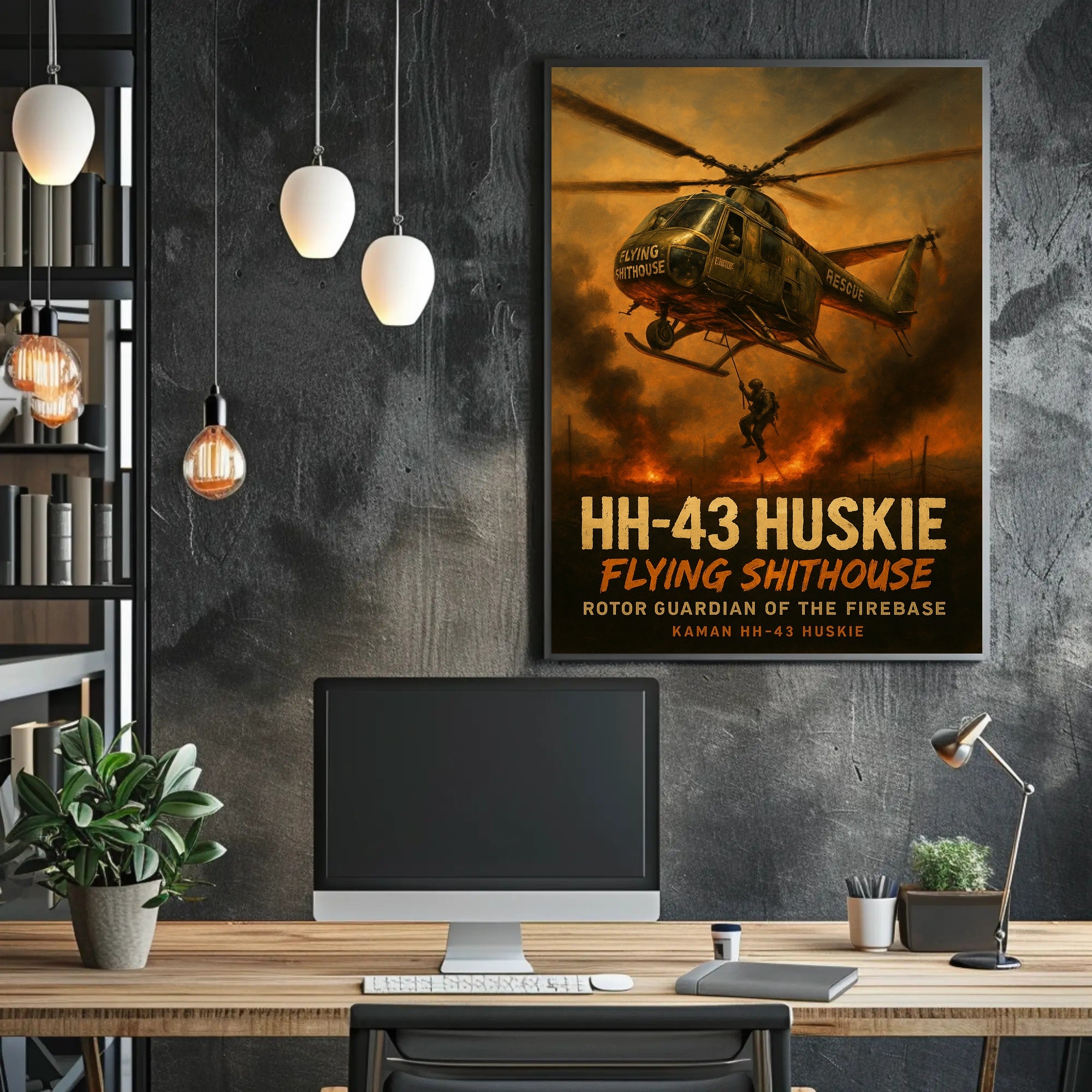 HH-43 Huskie in Action Military Recruitment Poster