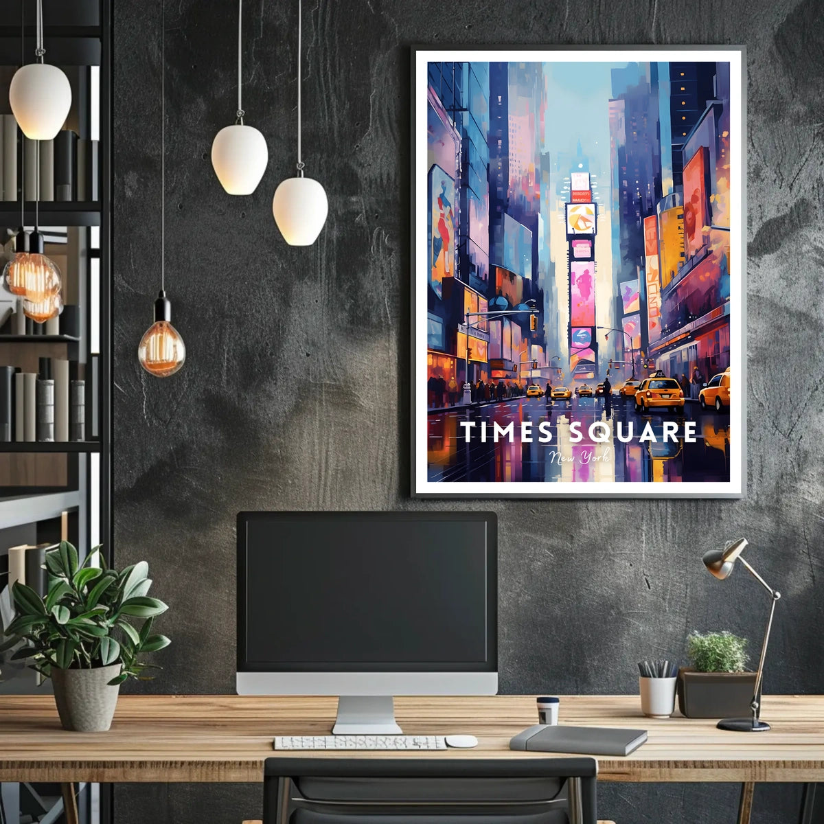 Times Square Nightlife Cityscape Poster Modern Wall Art