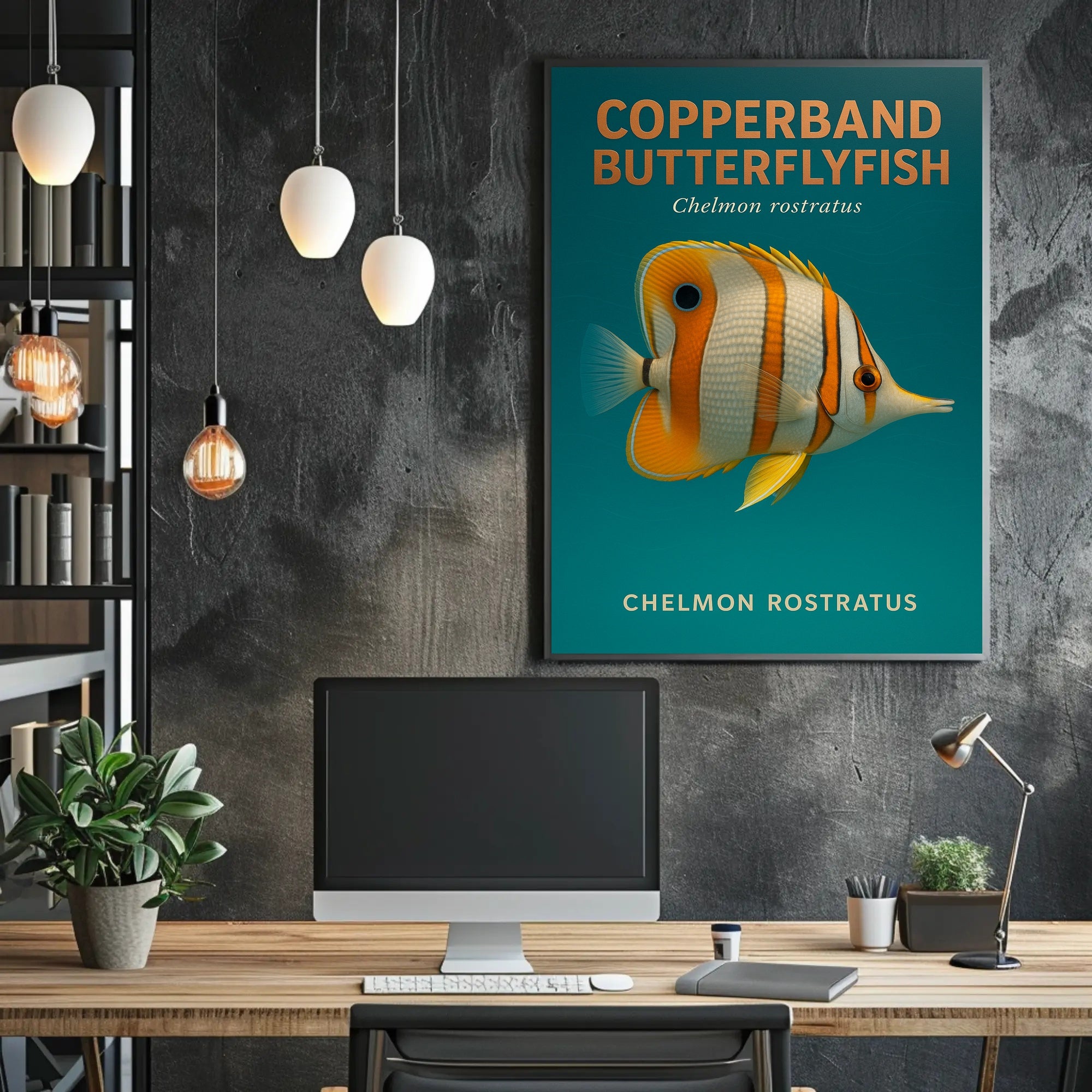 Copperband Butterflyfish Poster PosterGoat