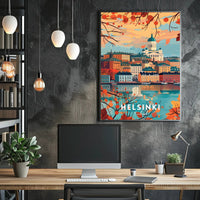 Helsinki Autumn Cityscape: Urban or Cityscape Poster