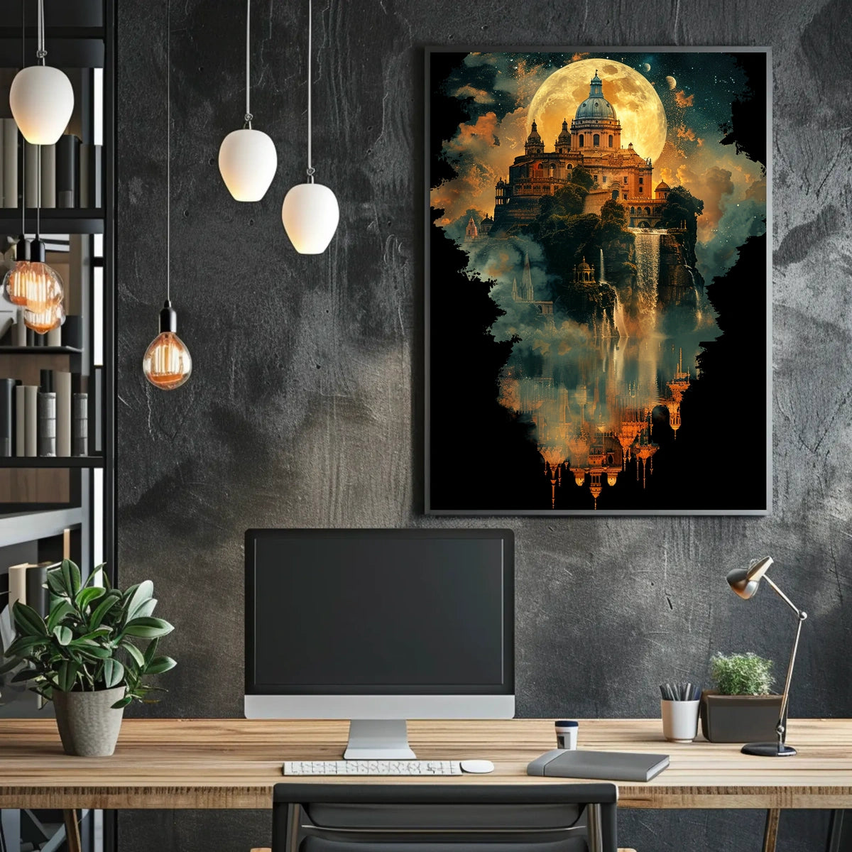 Enchanted Castle Under The Moon Poster