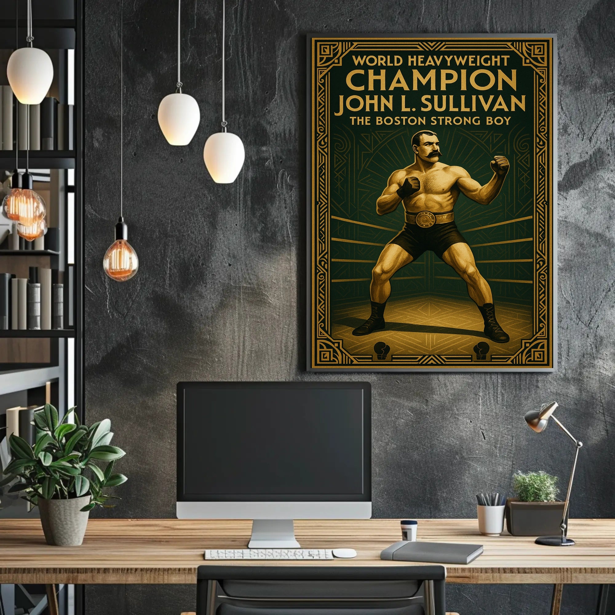 John L. Sullivan The Boston Strong Boy Poster PosterGoat