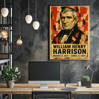 William Henry Harrison 9th President of the United States Layered paper Collage Poster
