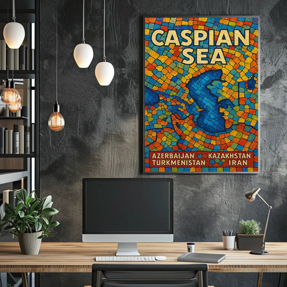 Caspian Sea Mosaic Poster