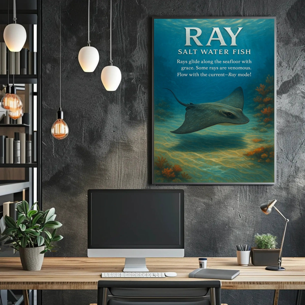 Rays Graceful Saltwater Fish Poster