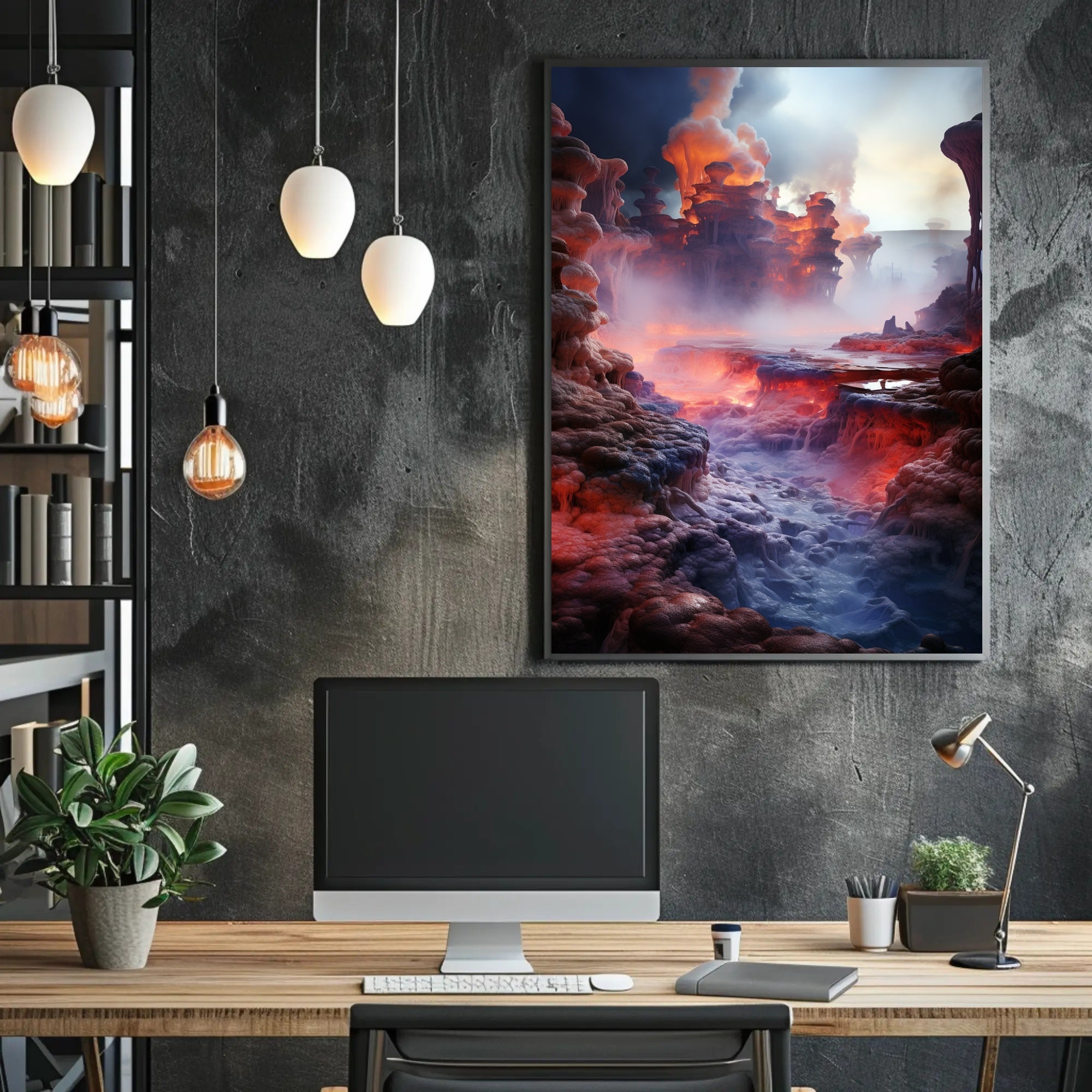 Mystical Lava Landscape Poster PosterGoat