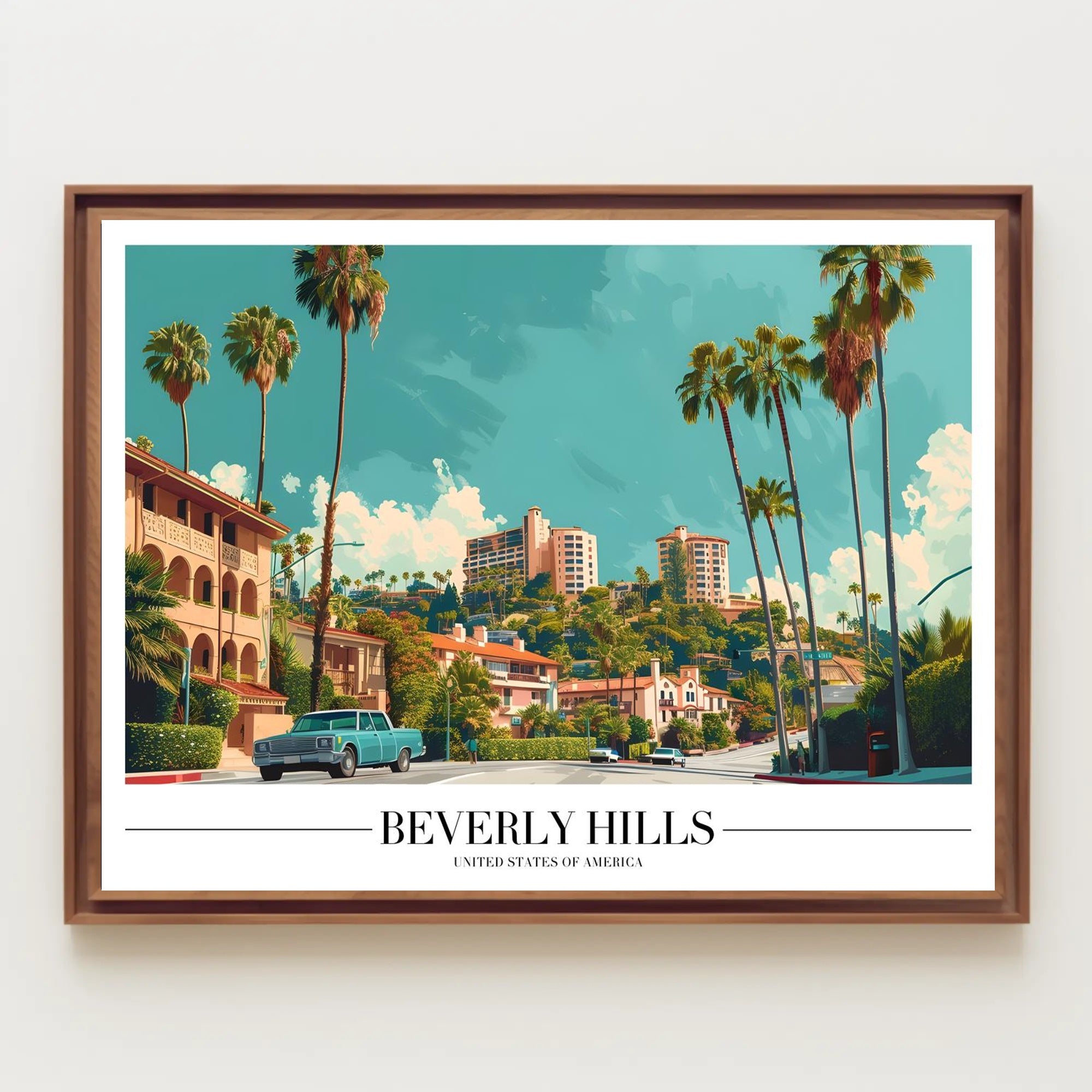 Beverly Hills Glamour Sunlit Streets Urban or Cityscape Poster