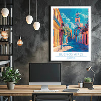 Vibrant Buenos Aires Urban Scene Impressionistic Urban or Cityscape Poster
