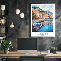 Coastal Charm of Monaco Poster PosterGoat
