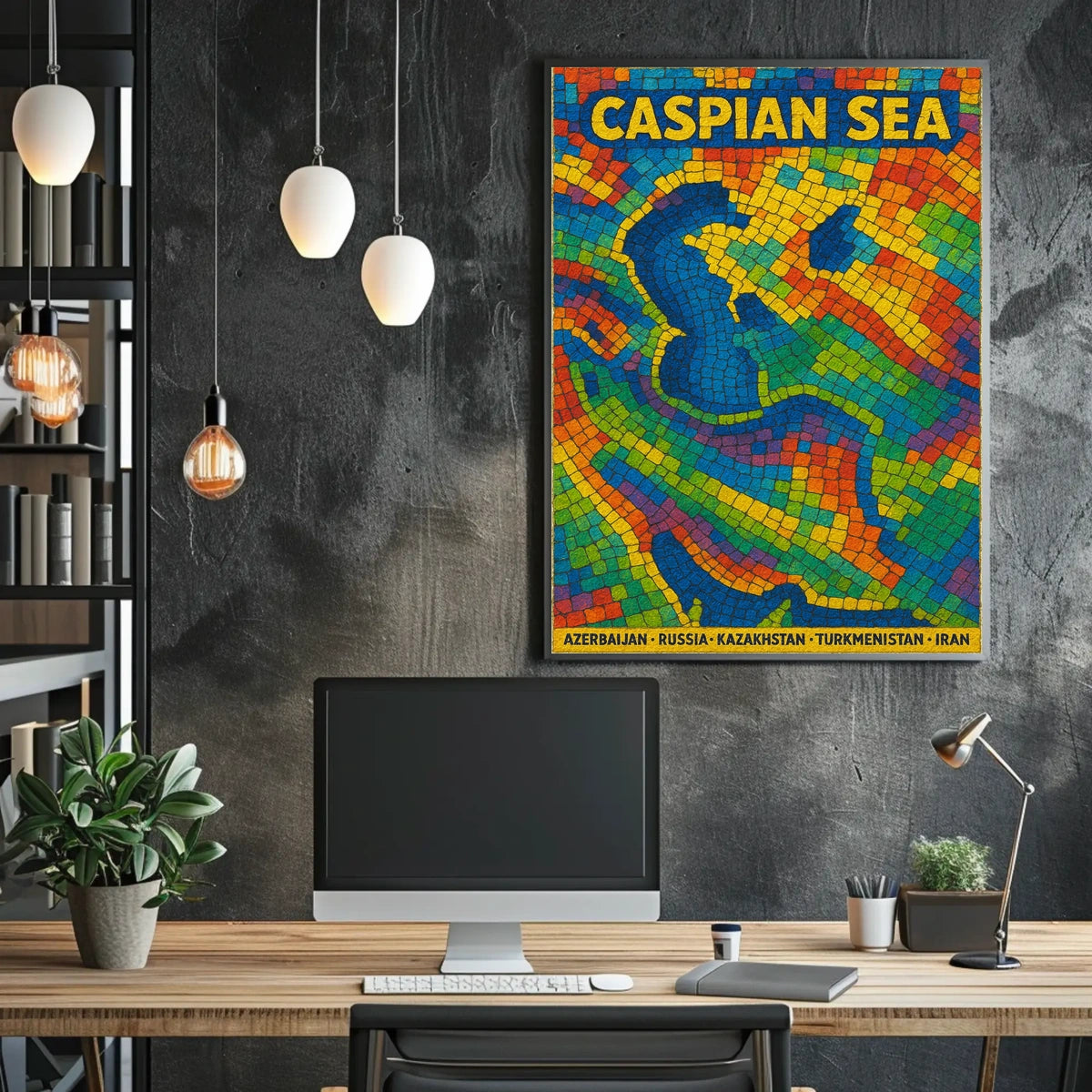 Caspian Sea Mosaic Poster
