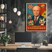 Eisenhower Pop Art Poster: Playful Presidential Tribute