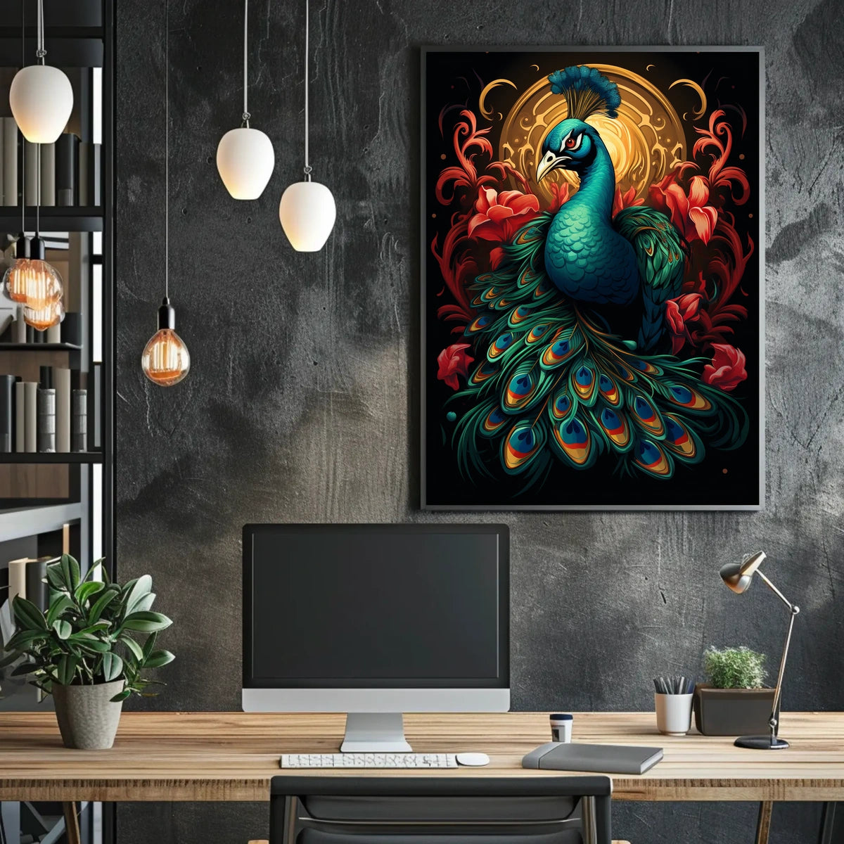 Majestic Peacock Poster