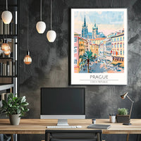 Vibrant Streets of Prague Poster PosterGoat