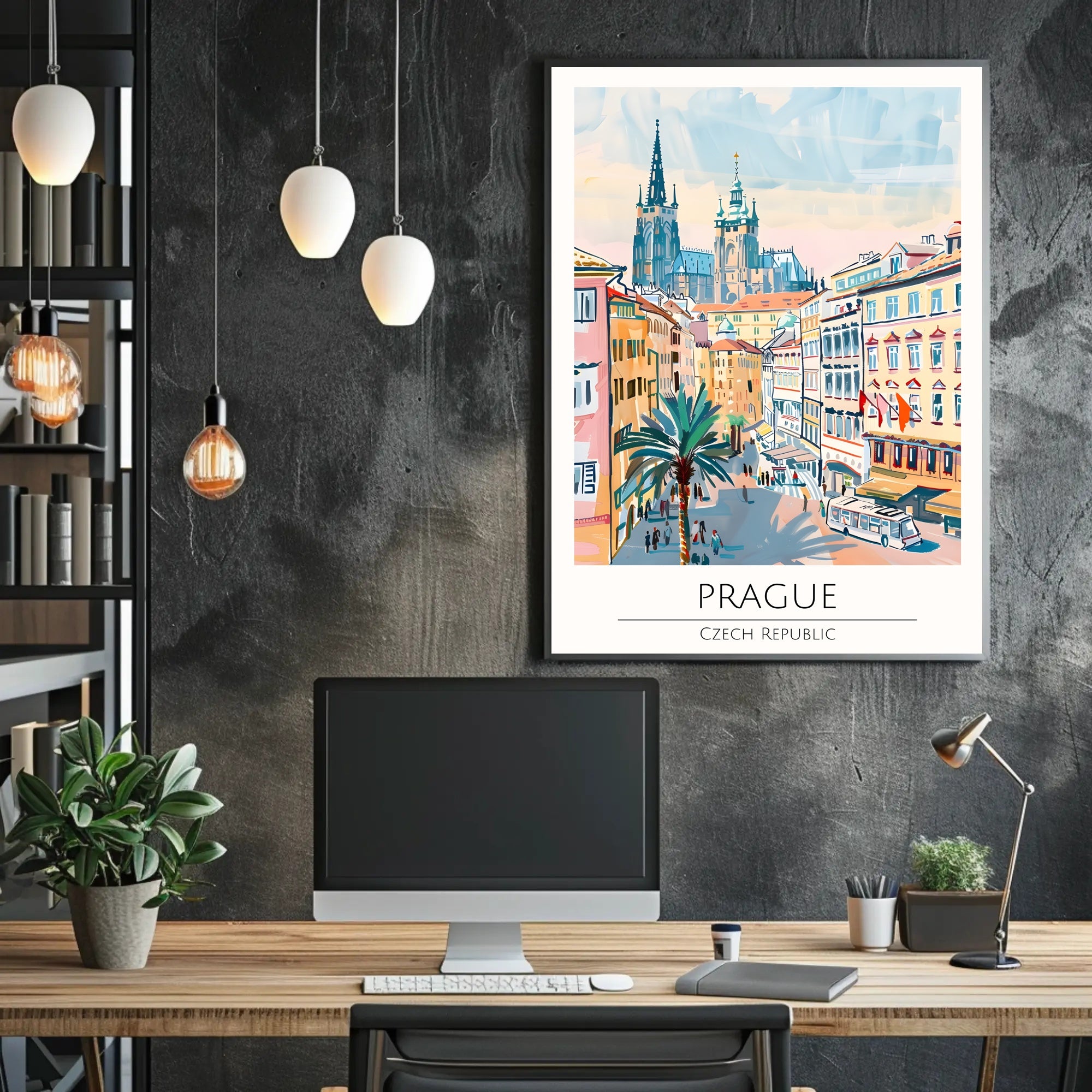 Vibrant Streets of Prague Poster PosterGoat