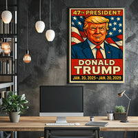 Donald Trump Visionary Leader Sunset Glow Dynamic Pop Art Digital Painting Bold Patriotism Poster