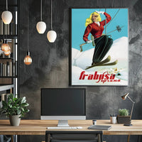 Vintage Alpine Ski Lift Adventure Travel Poster PosterGoat