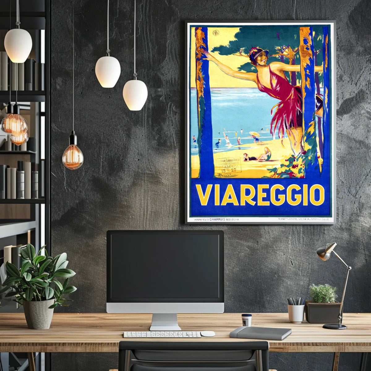 Viareggio Beach Scene Poster