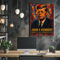 John F. Kennedy 35th President of the United States Glitch Hop Art Poster