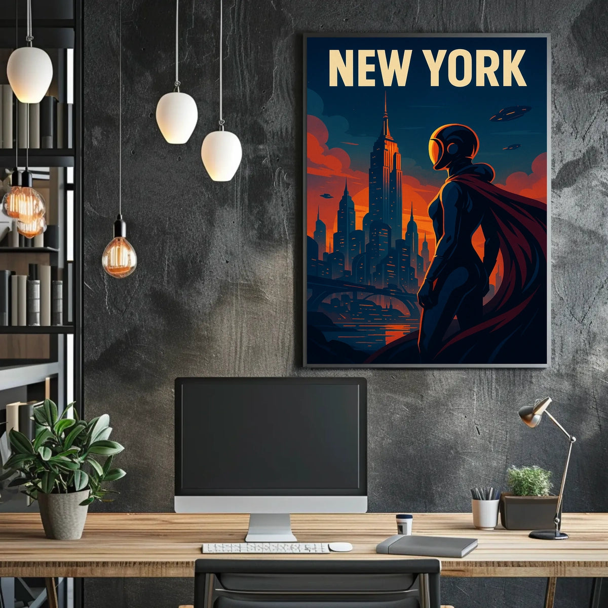 New York Futuristic Vision Poster