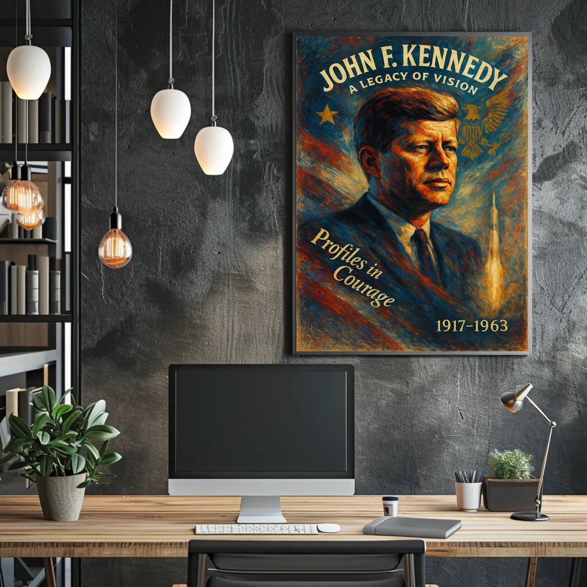 Patriotic Leadership Visionary Space Exploration Art Poster