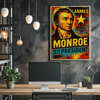 James Monroe 5th President of the United States Graffiti Pop Art Poster