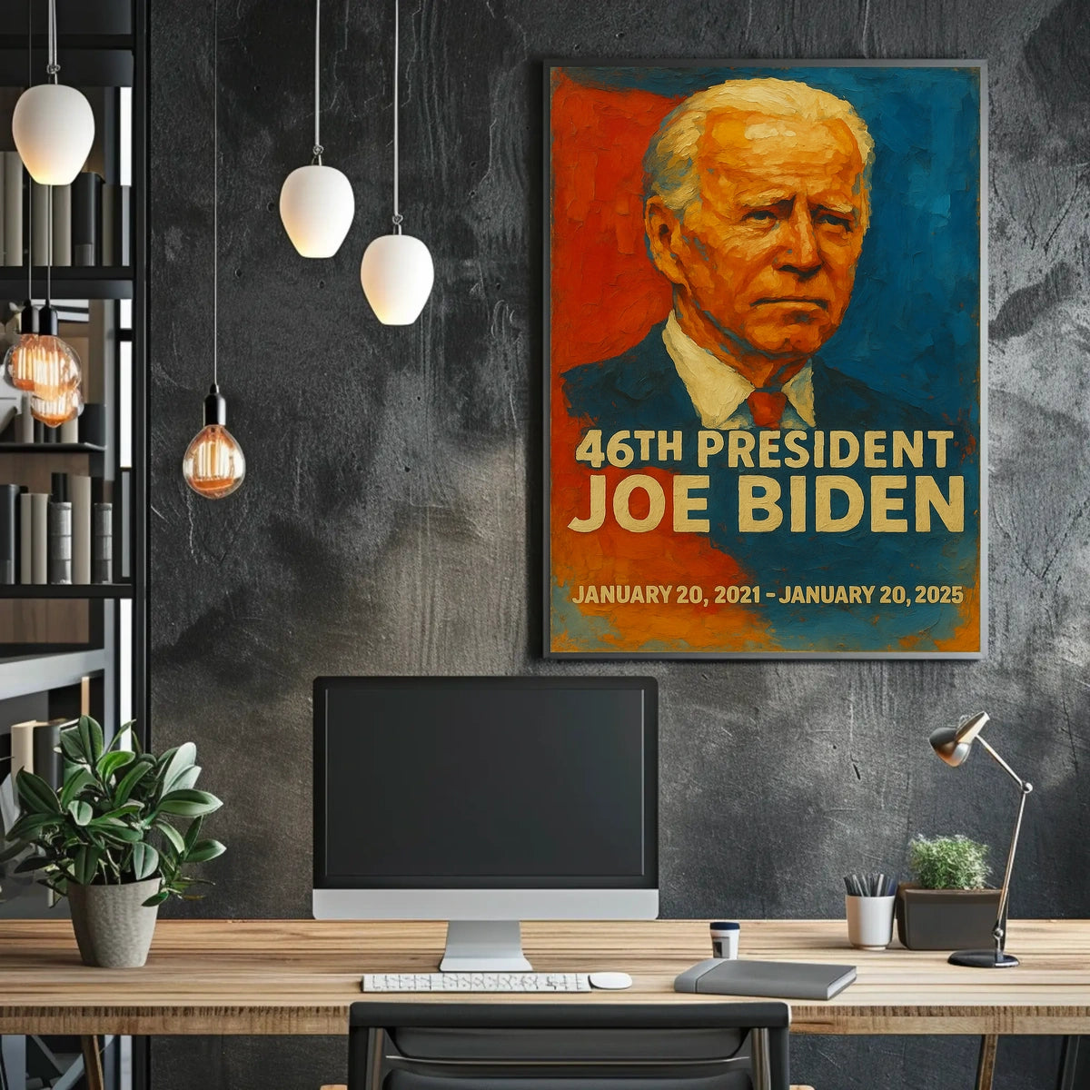 Biden Patriotic Expressionism Oil Painting Poster