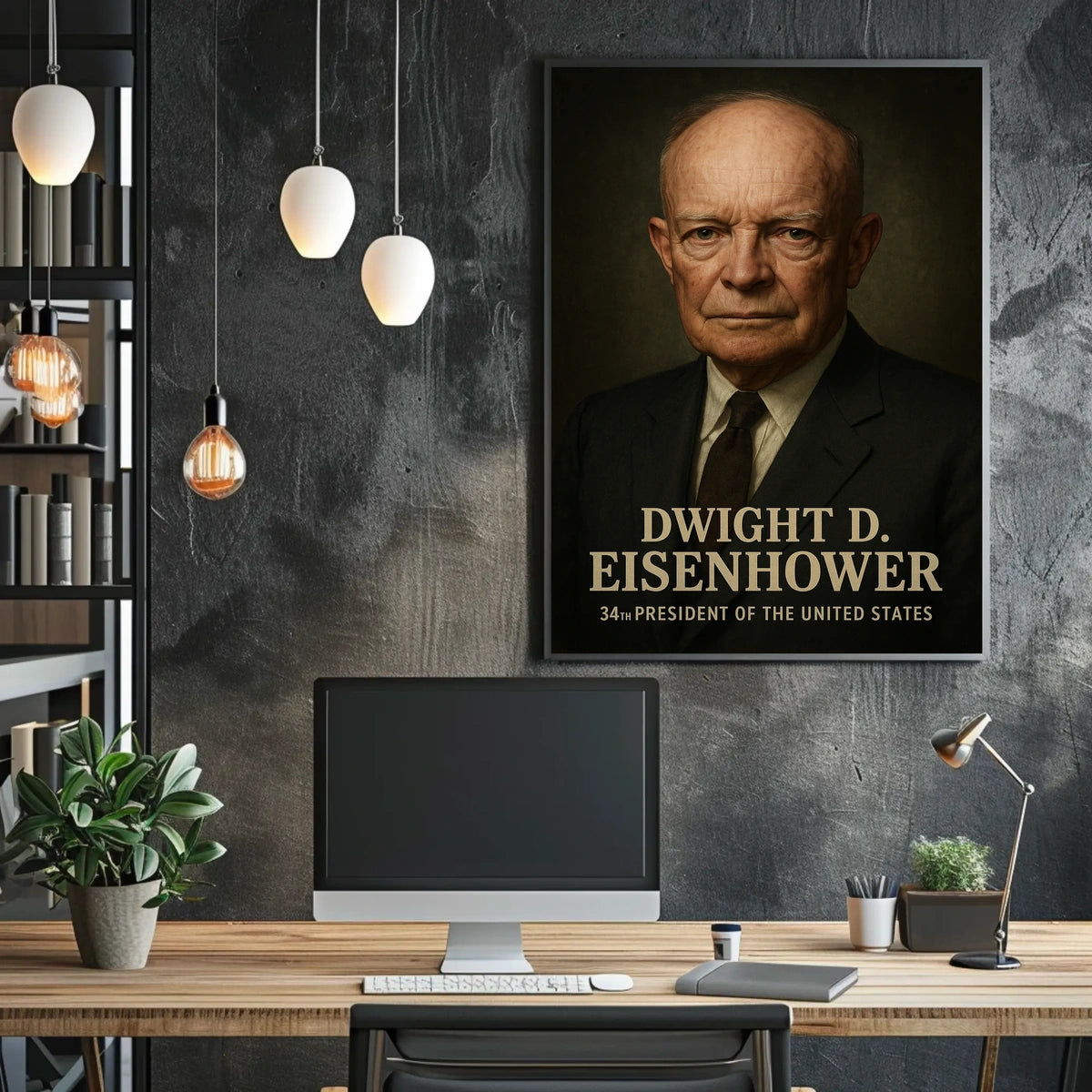 Dwight D Eisenhower 34th President Poster Wall Art Decor