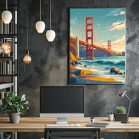 Golden Gate Bridge Vibrant Modern Art Poster