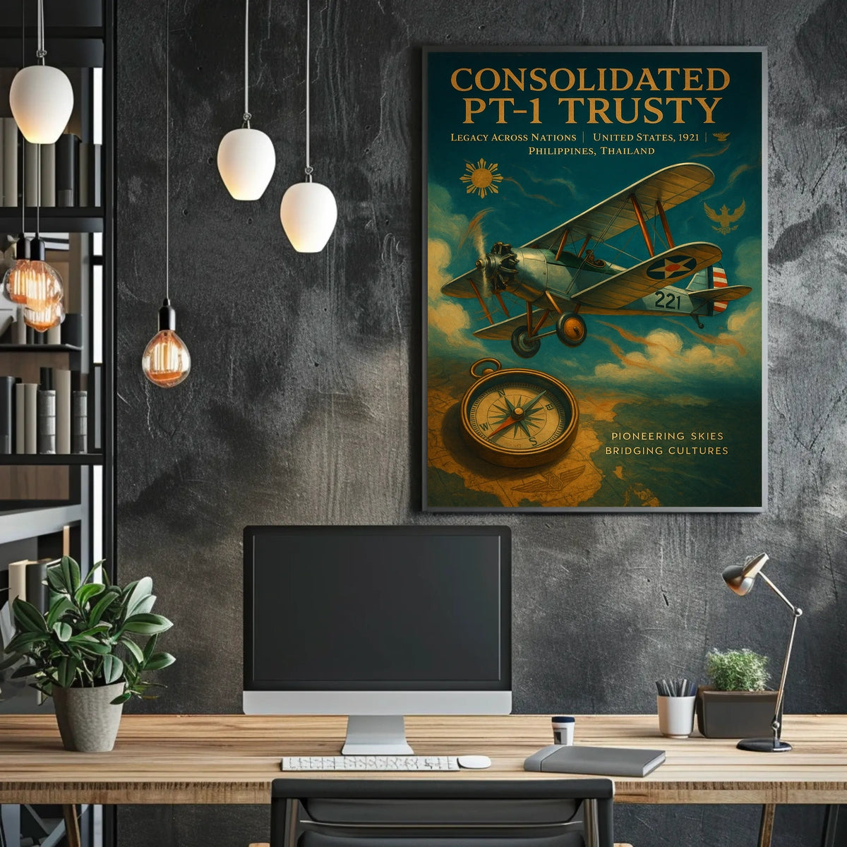 Vintage Aviation Poster: Consolidated PT-1 Trusty Adventure