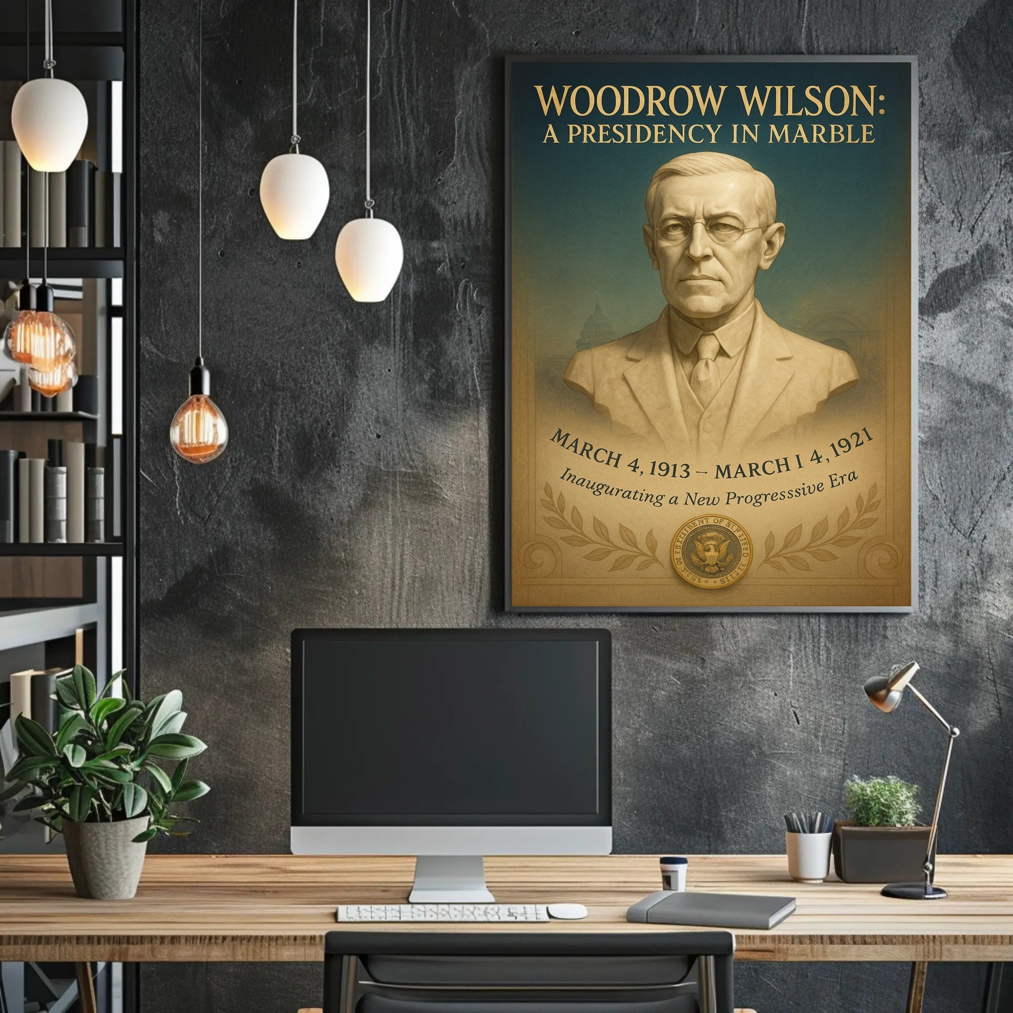 Woodrow Wilson A Presidency in Marble Poster PosterGoat