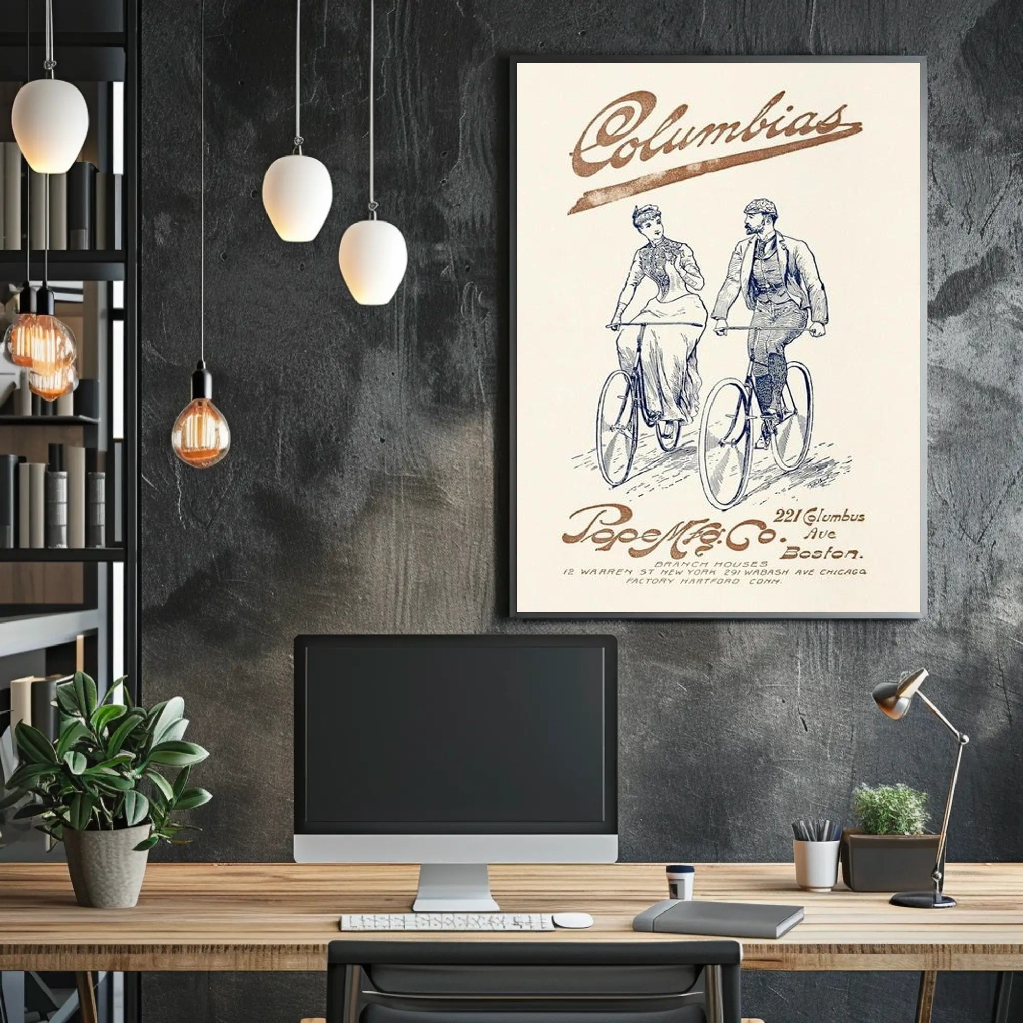 Vintage Columbia Bicycles Advertisement Poster PosterGoat