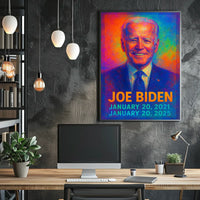 Joe Biden 46th President of the United States Neon Gradient Overlay Poster
