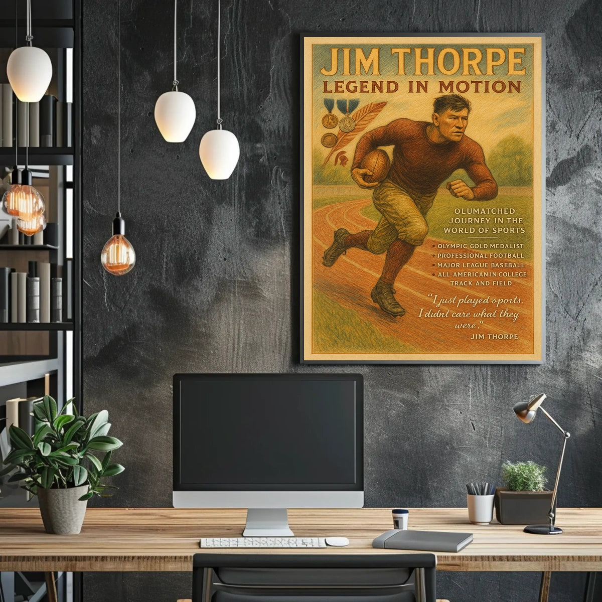 Legend in Motion The Unmatched Journey of a Sports Icon Jim Thorpe Poster