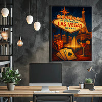 Las Vegas Poster for Home Decor Lovers Neon Nightlife