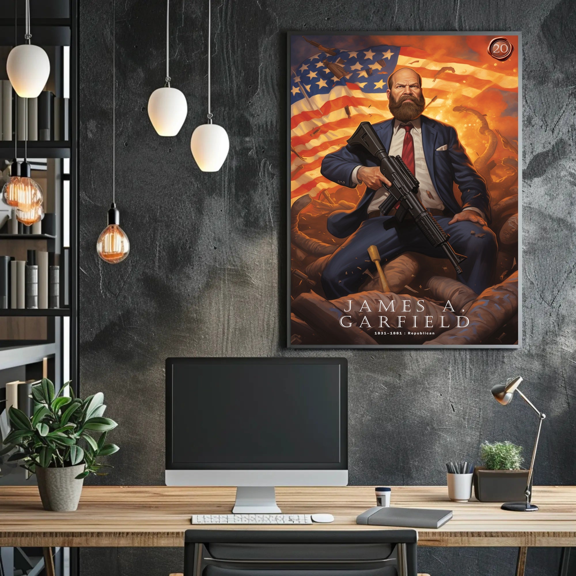 James A. Garfield: A Bold Depiction Poster