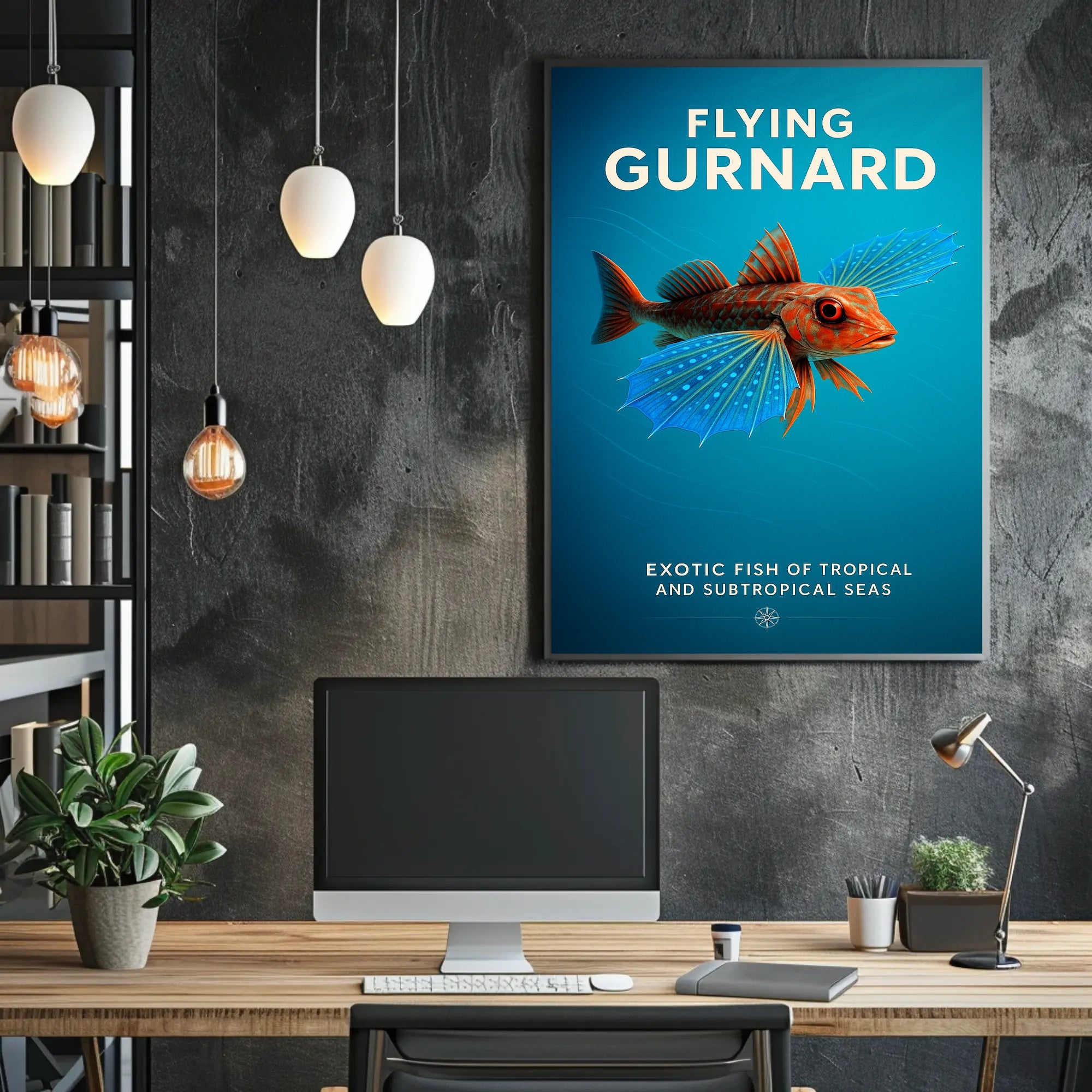 Flying Gurnard Exotic Sea Creature Poster PosterGoat