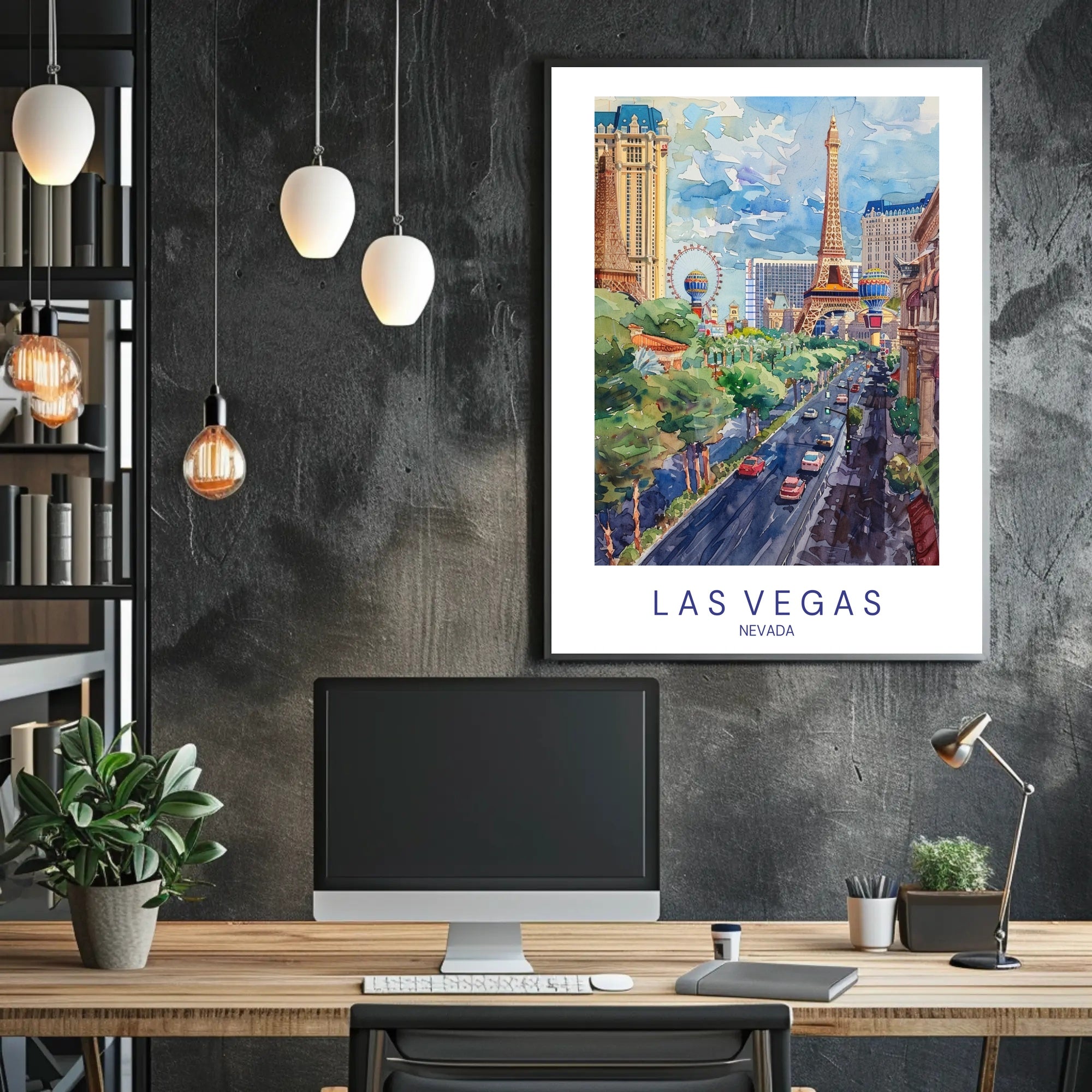 Las Vegas Skyline Poster PosterGoat