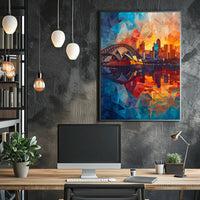 Sydney Opera House Mosaic Art Poster Vibrant Colors