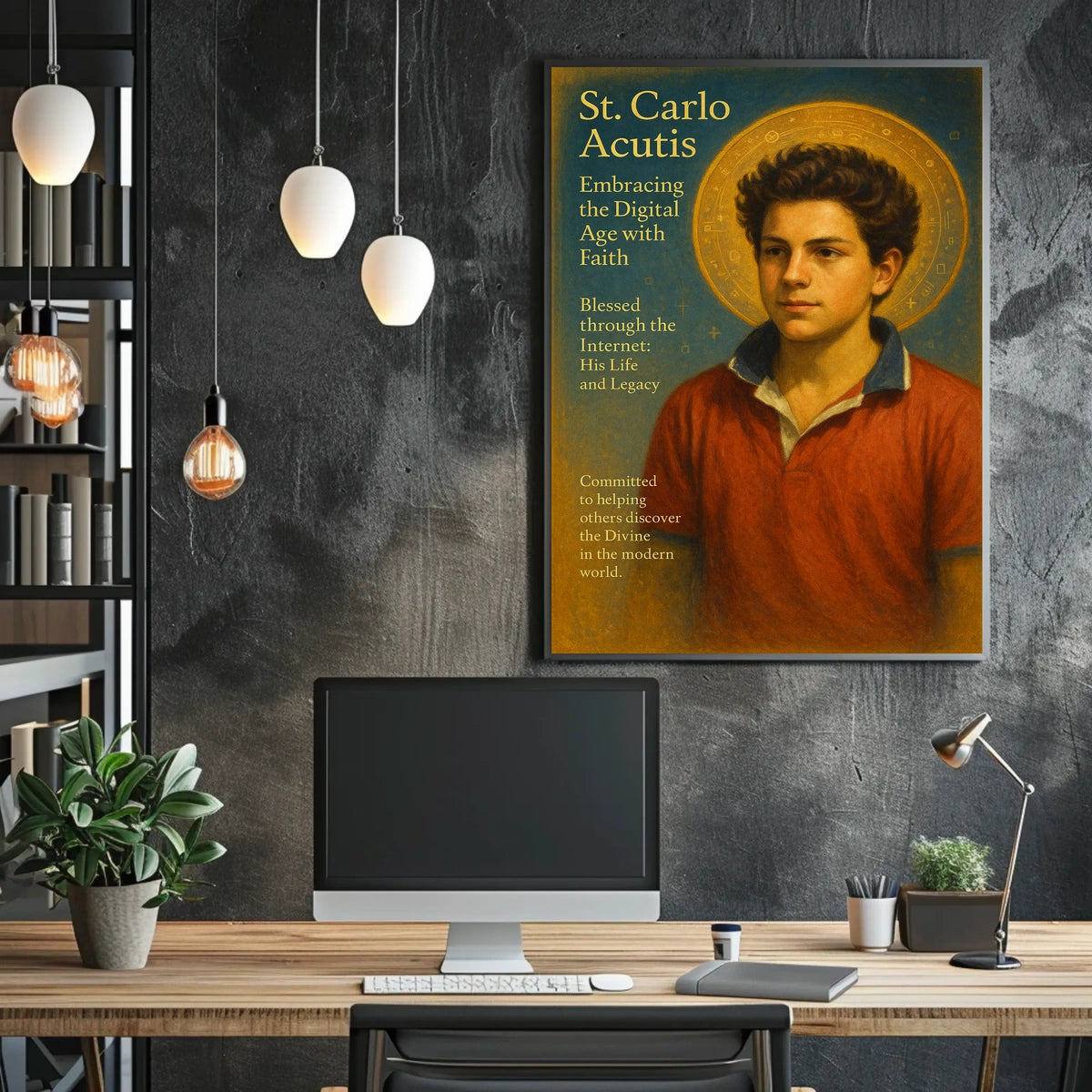 St. Carlo Acutis Embracing the Digital Age with Faith Poster