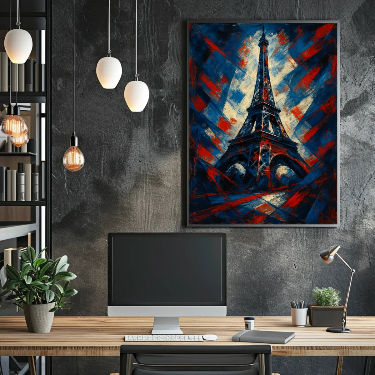 Eiffel Tower in Abstract Colors Poster