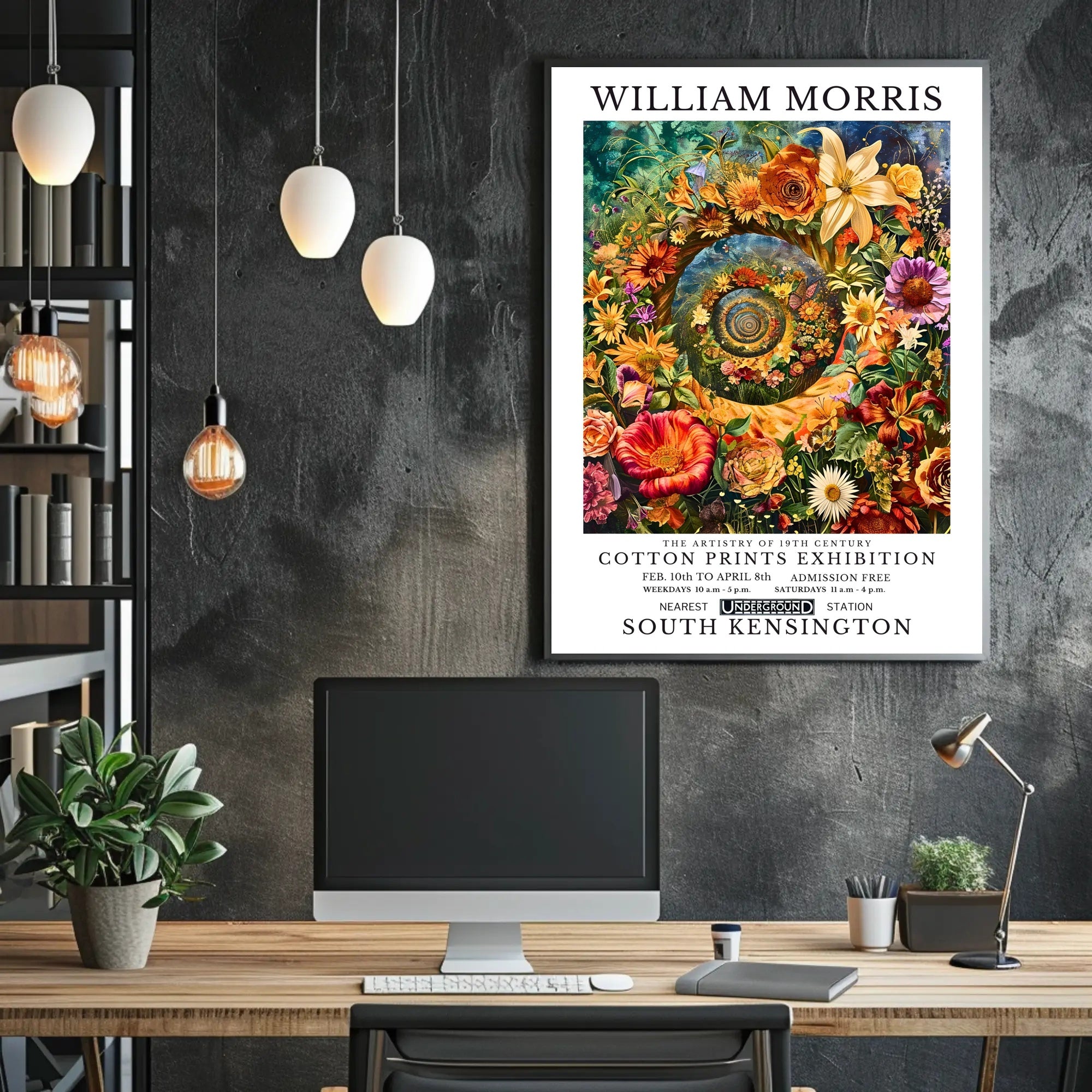 William Morris Cotton Prints Exhibition Poster