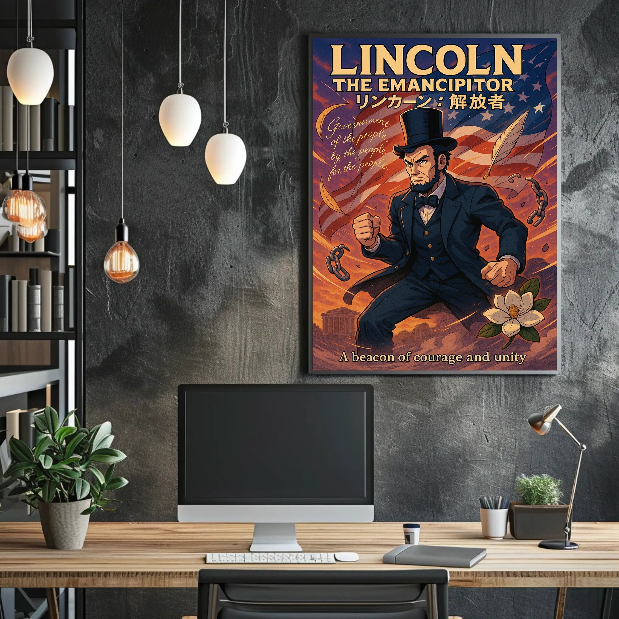 Lincoln Anime Art Poster: Historical or Presidential Poster PosterGoat