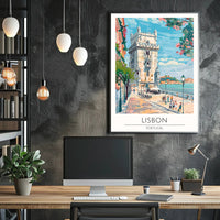 Lisbon's Coastal Charm Poster PosterGoat